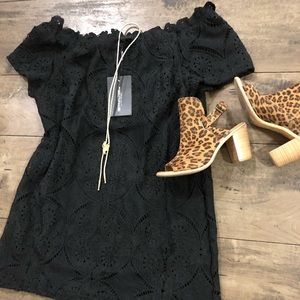 Black Off The Should Lace Dress